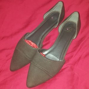 Grey Soft Black Casual Fabric Flats Pointed Toe Classic Ballet Style